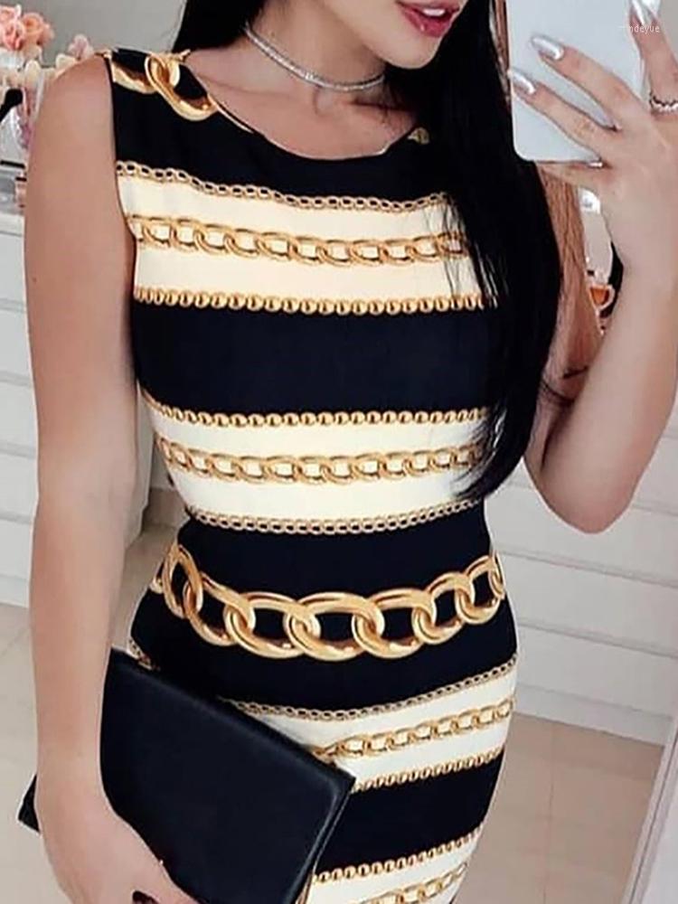 Casual Dresses Spring Summer Women' Sexy Printed Chain Pattern Body Dress Ladies Fashion Round Neck Sleeveless Elegant Slim Party, Black
Casual Dresses Spring Summer Women' Sexy Printed Chain Pattern Body Dress Ladies Fashion Round Neck Sleeveless Elegant Slim Party, Black