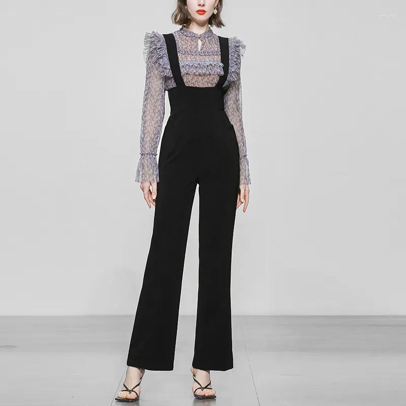 Women' Two Piece Pants Spring Women' Fashion Two-Piece Sets Chiffon Top Overalls Wide-Leg Suit Female, Black
Women' Two Piece Pants Spring Women' Fashion Two-Piece Sets Chiffon Top Overalls Wide-Leg Suit Female, Black