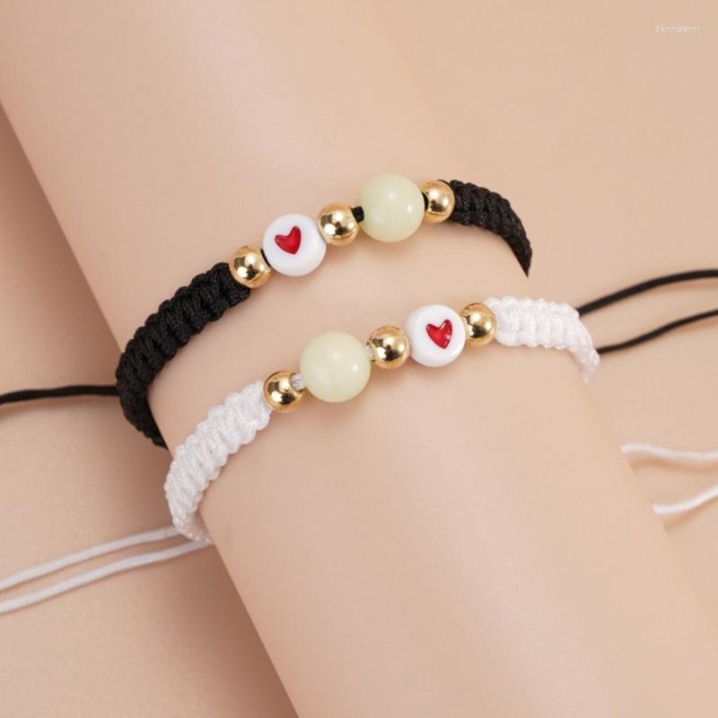 Charm Bracelets 2 Pcs/set Luminous Beads Card Bracelet Hand-woven Love Lovers Sisters
Charm Bracelets 2 Pcs/set Luminous Beads Card Bracelet Hand-woven Love Lovers Sisters