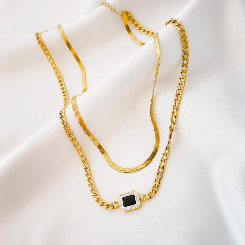 Choker LW Exaggerated Hip-hop Cuba Chain Necklace Female Titanium Steel Not Rub Off Tide Double-layer Collarbone Layers
Choker LW Exaggerated Hip-hop Cuba Chain Necklace Female Titanium Steel Not Rub Off Tide Double-layer Collarbone Layers