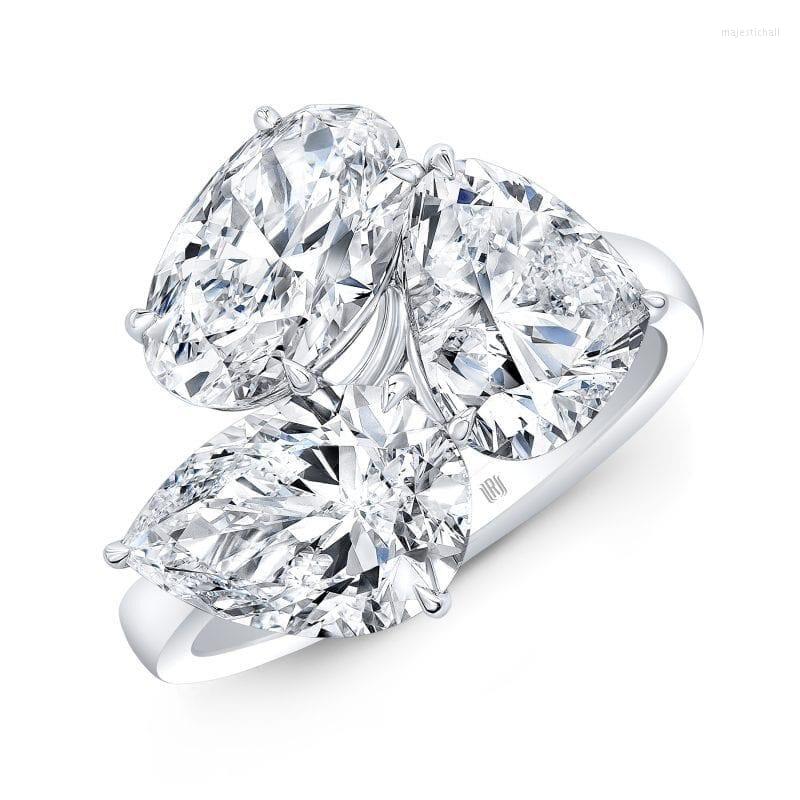 Cluster Rings Custom Make Crushed Cut Oval And Pear Heart Each 1ct D Super White Color Clarity Moissanite 18k Gold Ring
Cluster Rings Custom Make Crushed Cut Oval And Pear Heart Each 1ct D Super White Color Clarity Moissanite 18k Gold Ring