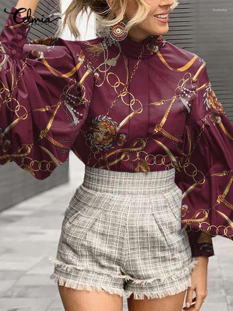 Women' Blouses Celmia Vintage Printed Tops 2023 Autumn Women Lantern Sleeve Shirts Fashion Streetwear Elegant Stand Collar Pleated Blouse, Beige
Women' Blouses Celmia Vintage Printed Tops 2023 Autumn Women Lantern Sleeve Shirts Fashion Streetwear Elegant Stand Collar Pleated Blouse, Beige