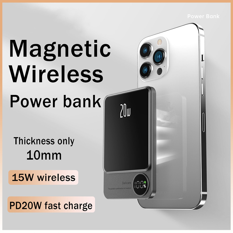 10000mAh Macsafe battery bank Magnetic Power bank Wireless Charger For iphone 14 13Pro 12ProMax External Auxiliary Battery Pack