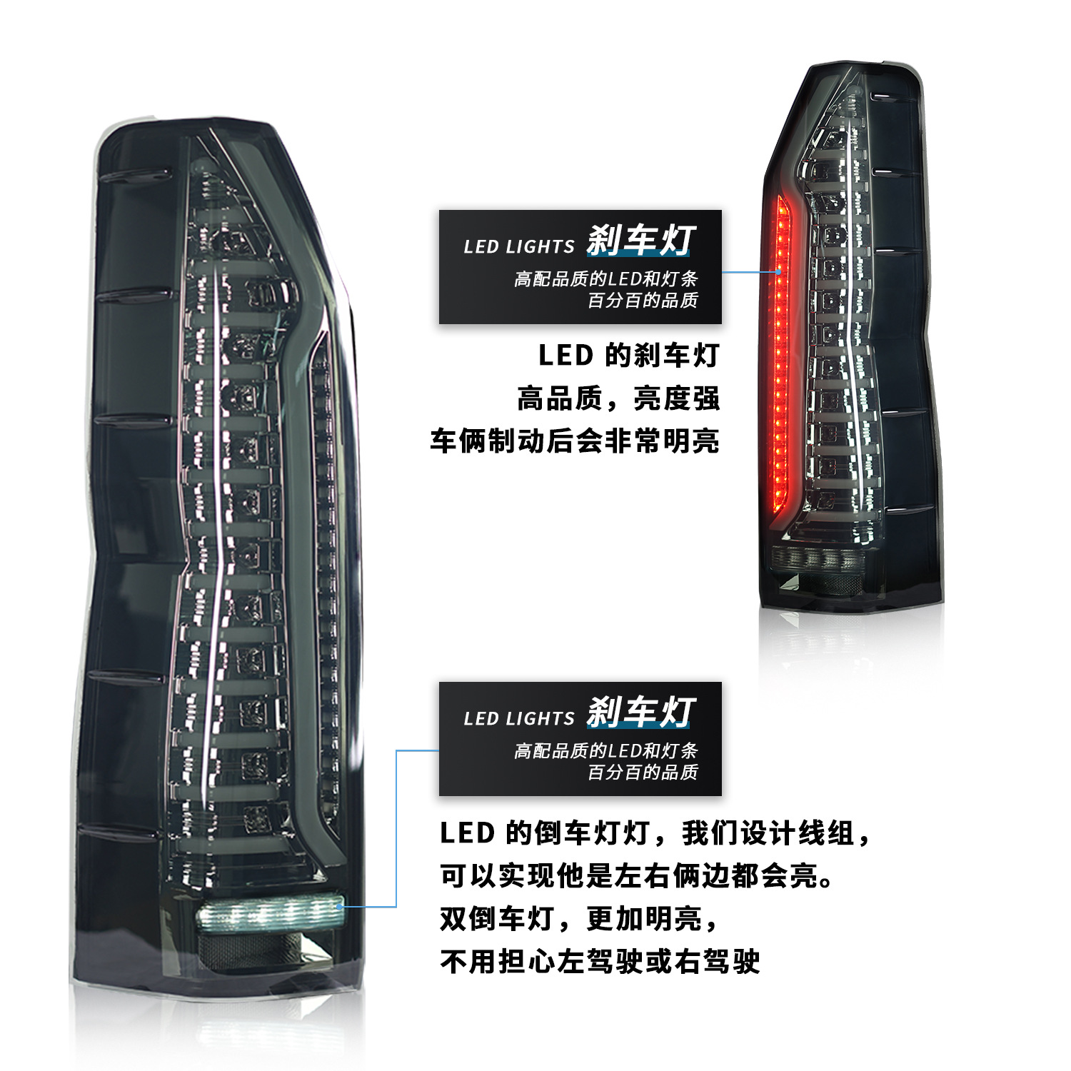 Full LED Taillight For TOYOTA HIACE 20 19-2022 Upgrade Taillights Streamer Turn Signal Lights Reverse Running Lamp