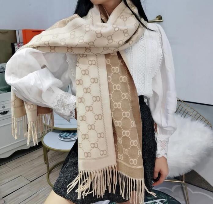 Fashion designer scarf for women cashmere scarf designers echarpe men tassel winter schal full letters sciarpa soft warm wool luxury scarfs classic khaki grey E6598
