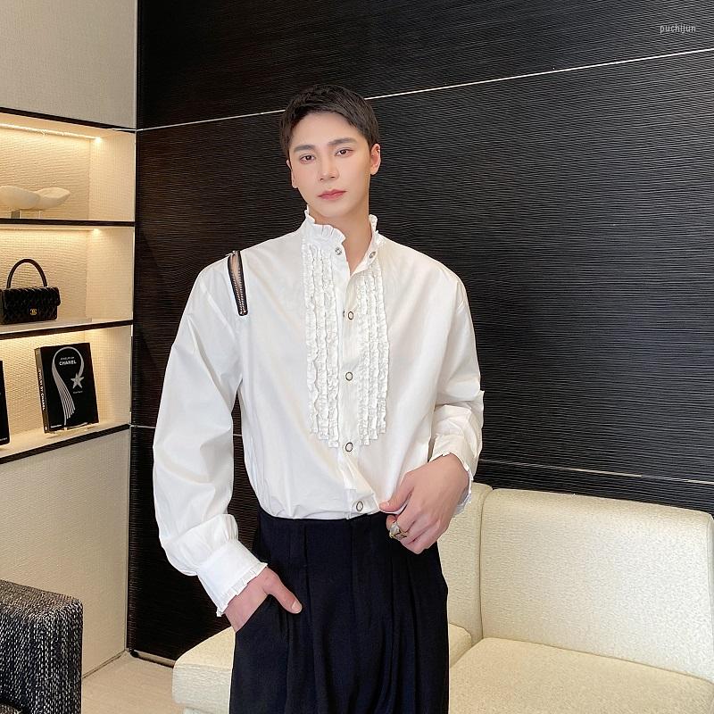 Men's Casual Shirts 2023 Spring Korean Style Vintage Pleated Lace Design Men Loose Court Stand Collar -XL, White
Men's Casual Shirts 2023 Spring Korean Style Vintage Pleated Lace Design Men Loose Court Stand Collar -XL, White