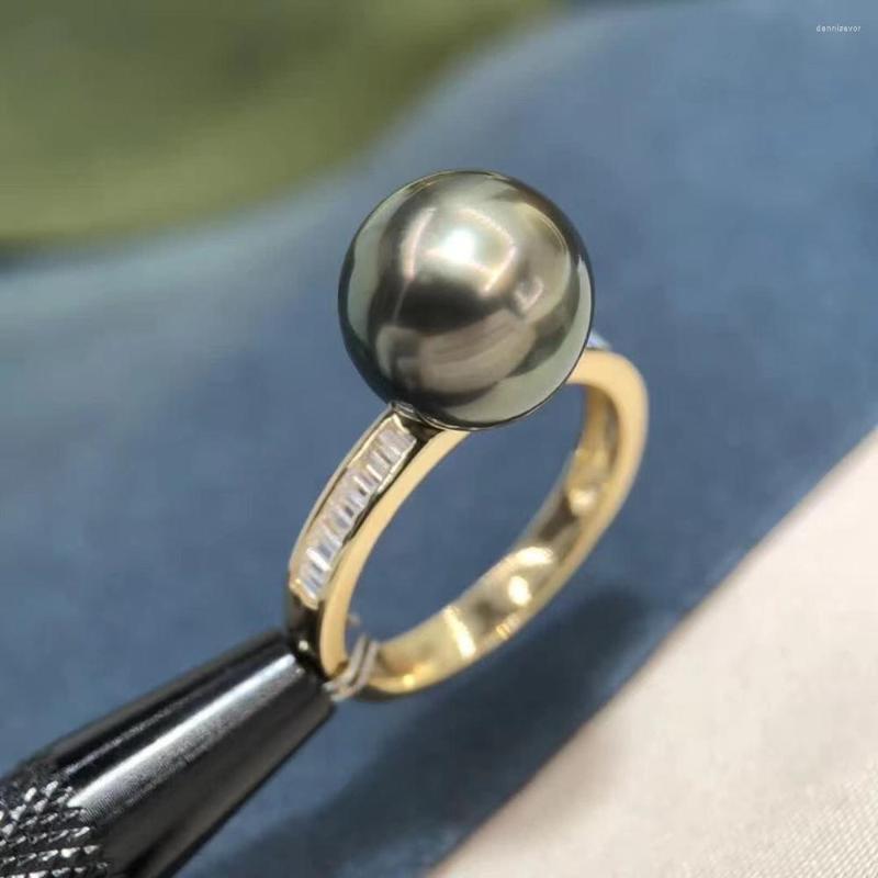 Cluster Rings D916 Pearl Ring Fine Jewelry Solid 18K Gold Round 10-11mm Nature Sea Water Tahiti Pearls For Women Presents
Cluster Rings D916 Pearl Ring Fine Jewelry Solid 18K Gold Round 10-11mm Nature Sea Water Tahiti Pearls For Women Presents