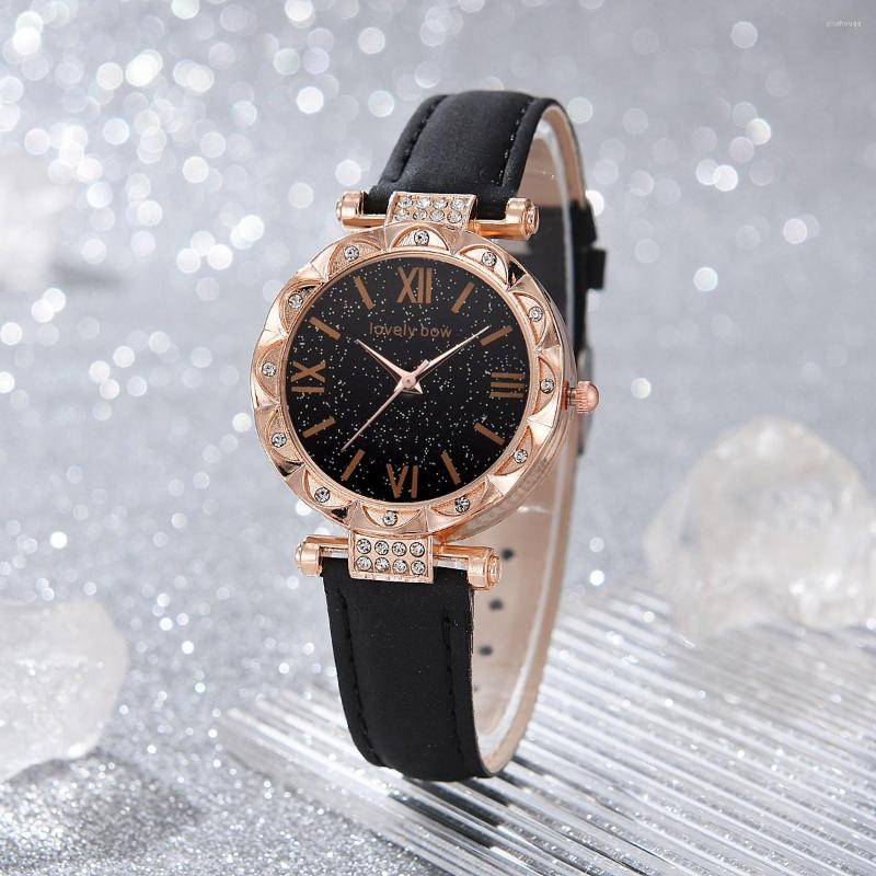 Wristwatches 6 Pieces Fashion Luxury Watch Ladies Ring Necklace Earrings Bracelet Set Leather Strap Quartz Without Box, 6pcs set brown 004
Wristwatches 6 Pieces Fashion Luxury Watch Ladies Ring Necklace Earrings Bracelet Set Leather Strap Quartz Without Box, 6pcs set brown 004
