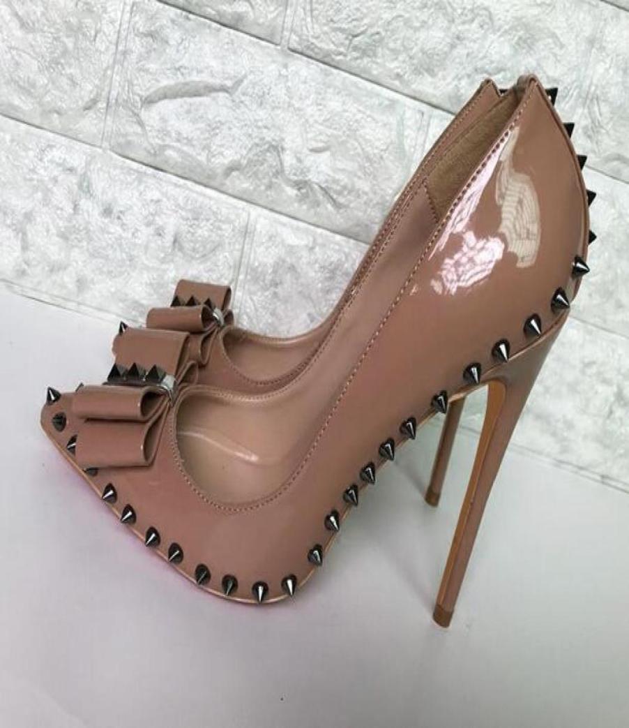 Nude color Rivets Spiked High Heels Patent PU Leather exclusive brand needle sharp Rivet High Heels Women039s Dress shoes 10cm 8196352, Brown
Nude color Rivets Spiked High Heels Patent PU Leather exclusive brand needle sharp Rivet High Heels Women039s Dress shoes 10cm 8196352, Brown
