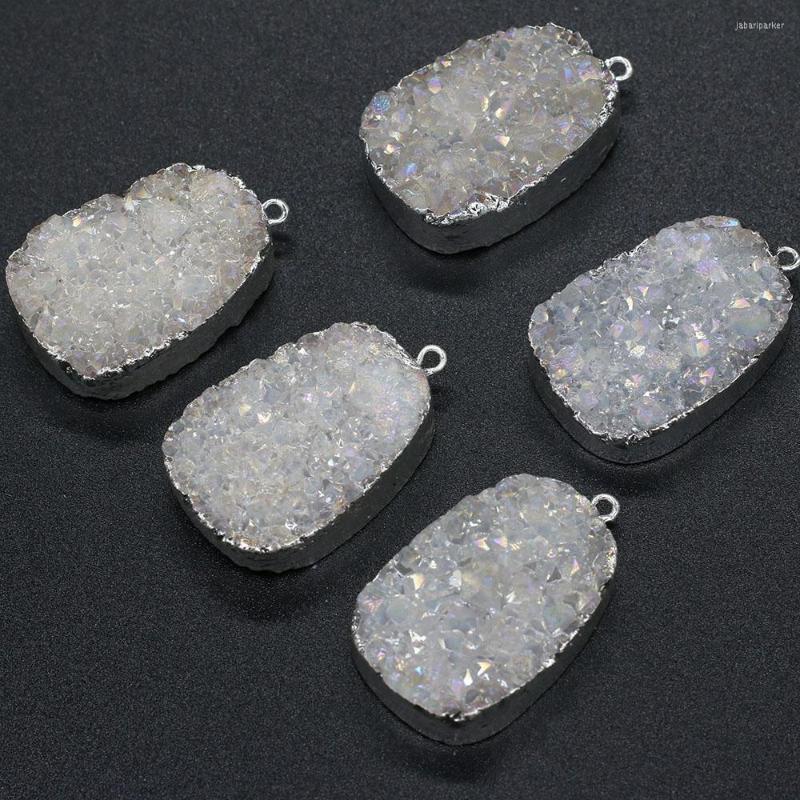 Pendant Necklaces 1pcs Natural Stone Rectangle Crystal Druzy Agates For DIY Nacklace Bracelet Accessory Jewelry Making Size 23x32mm
Pendant Necklaces 1pcs Natural Stone Rectangle Crystal Druzy Agates For DIY Nacklace Bracelet Accessory Jewelry Making Size 23x32mm