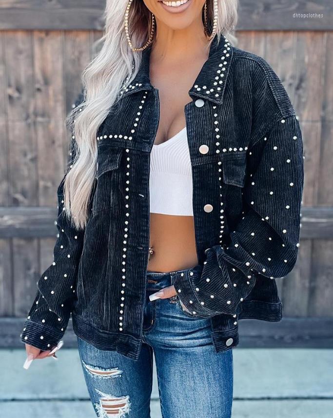 Women' Jackets Winter Jacket Coat For Women 2023 Fashion Studded Casual Plain Turn-Down Collar Long Sleeve Daily Corduroy Shacket
Women' Jackets Winter Jacket Coat For Women 2023 Fashion Studded Casual Plain Turn-Down Collar Long Sleeve Daily Corduroy Shacket