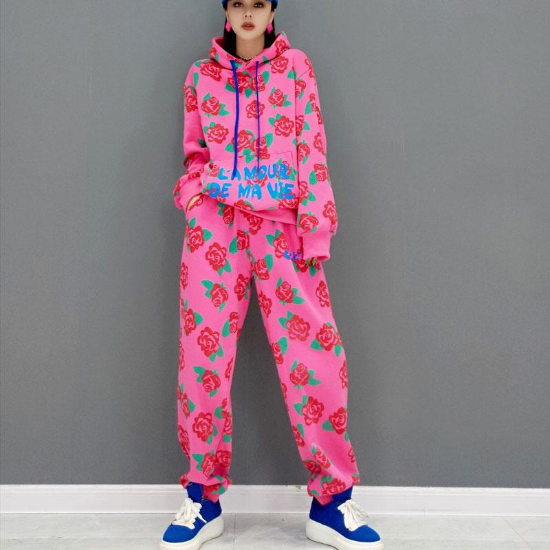 Dress Womens Loose Rose Two Piece Outfits Tracksuit Long Sleeve Pullover 2 Piece Sets for Ladies Sweatsuits Hooded Sets, Pink
Dress Womens Loose Rose Two Piece Outfits Tracksuit Long Sleeve Pullover 2 Piece Sets for Ladies Sweatsuits Hooded Sets, Pink