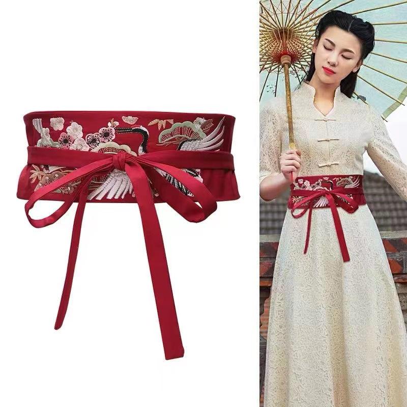 Belts Embroidery Flower Belt Vintage Kimono Waistband Women Dress Bandage Cinch Boho Chinese Style Hanfu Dresses Accessory, Red
Belts Embroidery Flower Belt Vintage Kimono Waistband Women Dress Bandage Cinch Boho Chinese Style Hanfu Dresses Accessory, Red