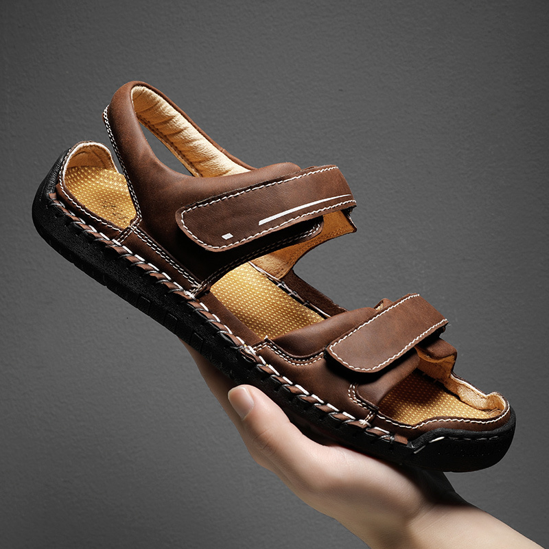 Sandals Men Sandals Breathable High Quality Casual Comfortable Slip-on Outdoor Beach Genuine Leather Flip Flops Designer Non-slip Soft 230420, Yellow brown
Sandals Men Sandals Breathable High Quality Casual Comfortable Slip-on Outdoor Beach Genuine Leather Flip Flops Designer Non-slip Soft 230420, Yellow brown