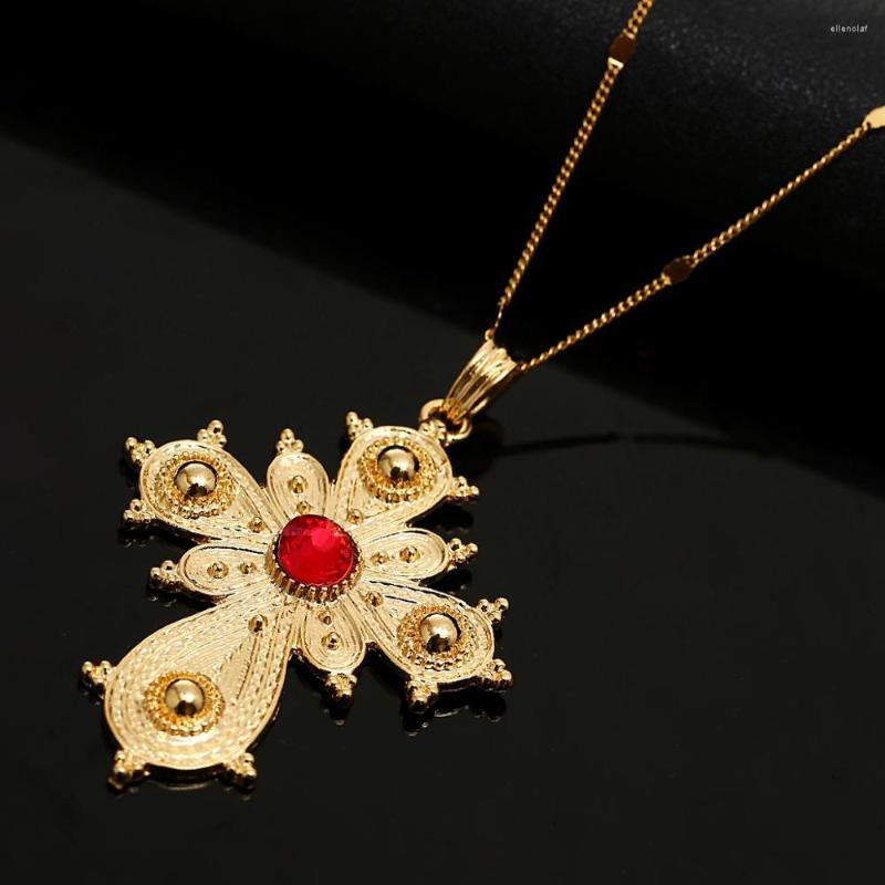 Pendant Necklaces Ethiopian Cross Necklace For Women Girls Gold Color Eritrea African Jewelry
Pendant Necklaces Ethiopian Cross Necklace For Women Girls Gold Color Eritrea African Jewelry