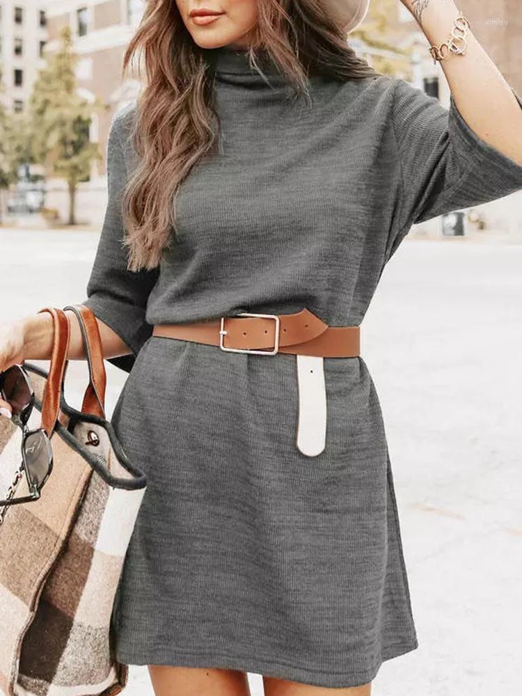 Casual Dresses 2023 Spring Turtleneck Three Quarter Sleeve Mini Dress Long Female Buttons Slim Basic Autumn Winter, Gray
Casual Dresses 2023 Spring Turtleneck Three Quarter Sleeve Mini Dress Long Female Buttons Slim Basic Autumn Winter, Gray