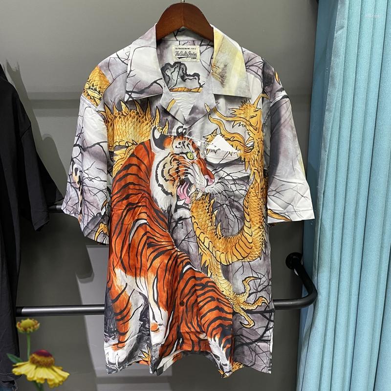 Men' T Shirts Wacko Maria Tiger Dragon Fights Printed T-shirt Hawaii Style Casual Shirt Men Women Cloting One Day Ship Out
Men' T Shirts Wacko Maria Tiger Dragon Fights Printed T-shirt Hawaii Style Casual Shirt Men Women Cloting One Day Ship Out