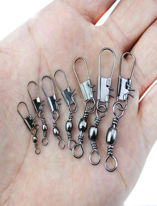 

Stainless steel swivels Fishing Connector Pin Fish Terminal Tackle Bearing Swivel with Snap Fishhook Lure Tackle Accessories6717096