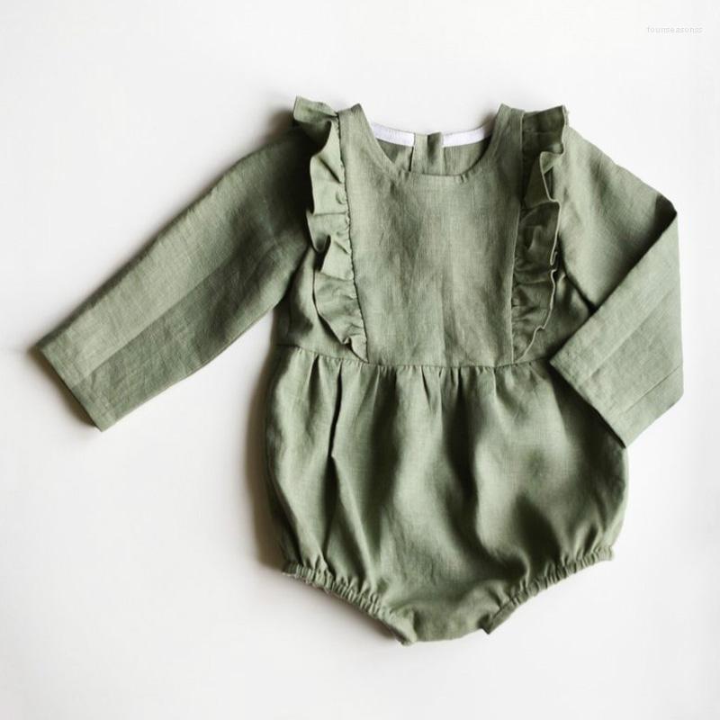 Rompers 2023 Autumn Baby Girls Boys Bodysuit Ruffles Round Collar Long Sleeves Linen Cotton Jumpsuit Born Clothes, Green
Rompers 2023 Autumn Baby Girls Boys Bodysuit Ruffles Round Collar Long Sleeves Linen Cotton Jumpsuit Born Clothes, Green