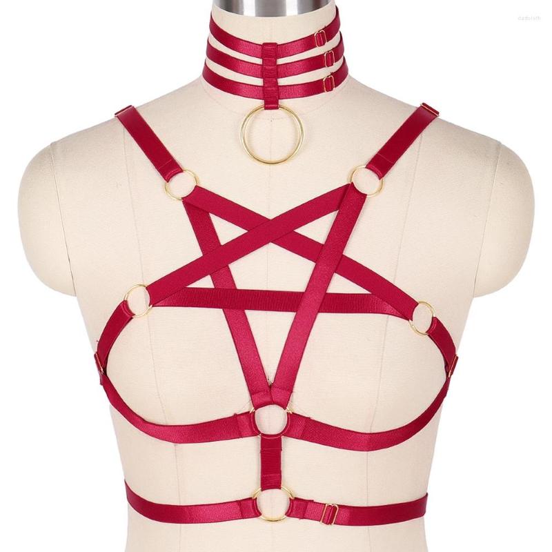 Garters BONDAGE STRAPPY Harness Belt Sexy Women Pentagram Bralette Body Collar Cage Bra Dance Rave Wear Lingerie Suspender, Pink
Garters BONDAGE STRAPPY Harness Belt Sexy Women Pentagram Bralette Body Collar Cage Bra Dance Rave Wear Lingerie Suspender, Pink