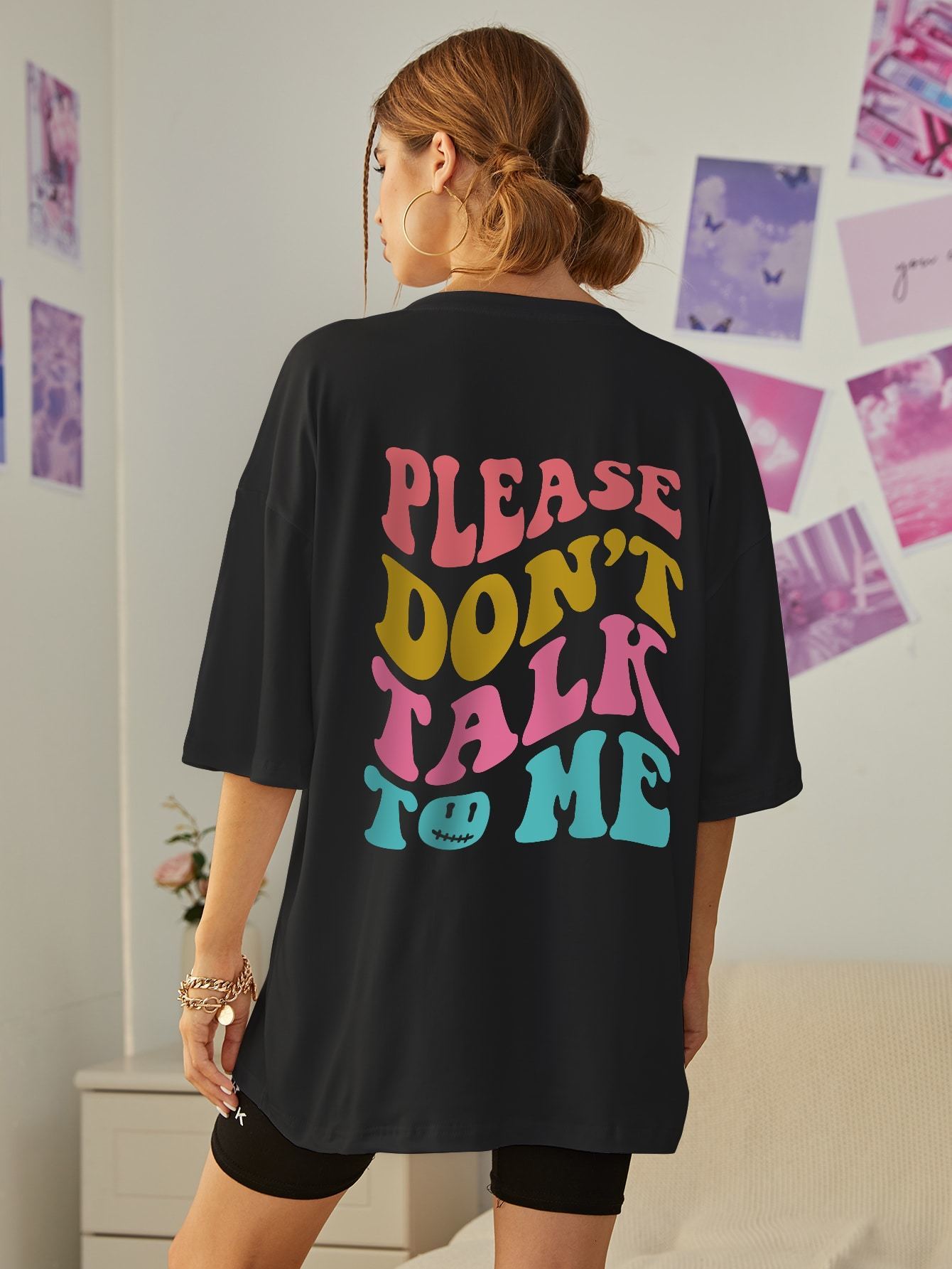 Womens TShirt Please dont talk tome Colored letter slogans Women ONeck Oversize Short Sleeve Cotton Brand Shoulder Drop Tee Clothing 230420, Beige
Womens TShirt Please dont talk tome Colored letter slogans Women ONeck Oversize Short Sleeve Cotton Brand Shoulder Drop Tee Clothing 230420, Beige