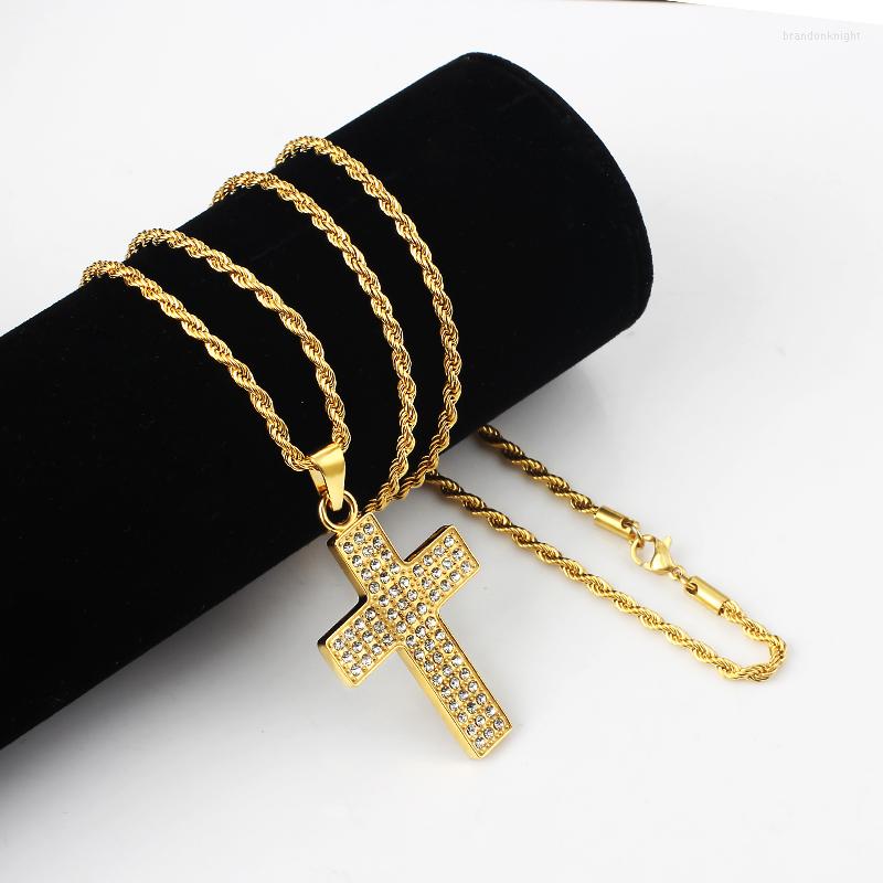Pendant Necklaces Factory Fashion Stainless Steel Cross Golden Color For Women Men Vintage Chains Crystal Long Jewelry
Pendant Necklaces Factory Fashion Stainless Steel Cross Golden Color For Women Men Vintage Chains Crystal Long Jewelry