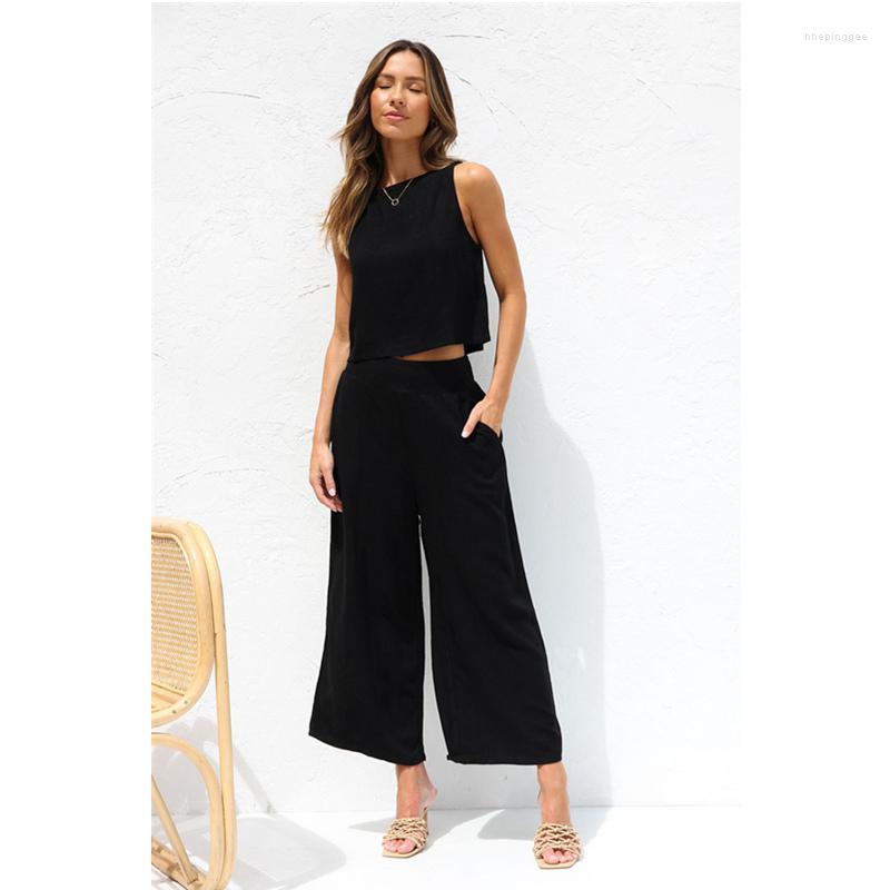 Women's Two Piece Pants Women Elegant Fashion Linen Sleeveless Crop Top Shirt Elastic High Waist Loose Set Tracksuit Outfits, White
Women's Two Piece Pants Women Elegant Fashion Linen Sleeveless Crop Top Shirt Elastic High Waist Loose Set Tracksuit Outfits, White