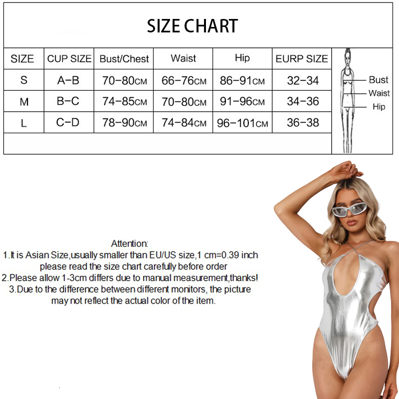 Women's Swimwear 2023 Silver Shiny OnePiece Straps Swimsuit Sexy Tight High Elastic Solid Color Hollow Bikini 230420