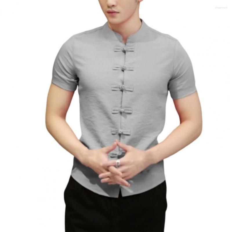 Men' Casual Shirts Men Summer Shirt Stand Collar Short Sleeve Knot Buttons Daily Wear Chinese Traditional Clothes Vintage Style Top, Black
Men' Casual Shirts Men Summer Shirt Stand Collar Short Sleeve Knot Buttons Daily Wear Chinese Traditional Clothes Vintage Style Top, Black