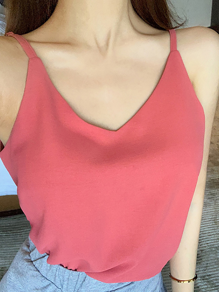 Camisoles Tanks AOSSVIAO Women Tank Top V Neck Sexy Chiffon Blouse Sleeveless Shirt Ladies Tops Summer Camisole Halter Tank Top 230420