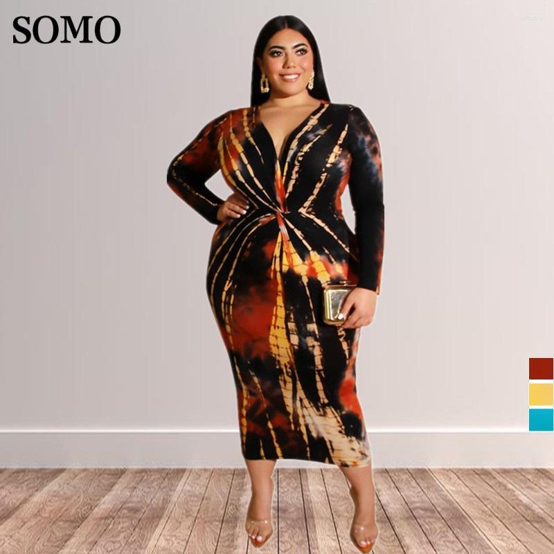 Plus Size Dresses SOMO 2023 Elegant V Neck Bodycon Long Sleeve Tie Dye Dress Casual 5XL Woman Clothing Wholesale Drop, Yellow
Plus Size Dresses SOMO 2023 Elegant V Neck Bodycon Long Sleeve Tie Dye Dress Casual 5XL Woman Clothing Wholesale Drop, Yellow