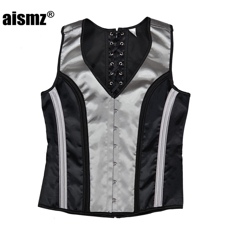 Men's Tracksuits Aismz Underwear Slim Fit Tank Top Shapewear Chest Binder Waistcoat Vest Jacket Steampunk Gothic Corset For Men Shapers 230419