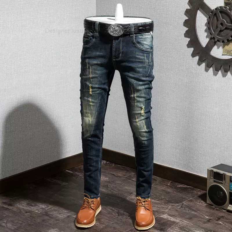2023 Latest Retro Men 'S Perforated Jeans Korean Slim Small Straight Elastic Make Old Fashion Brand Youth Leggings
2023 Latest Retro Men 'S Perforated Jeans Korean Slim Small Straight Elastic Make Old Fashion Brand Youth Leggings