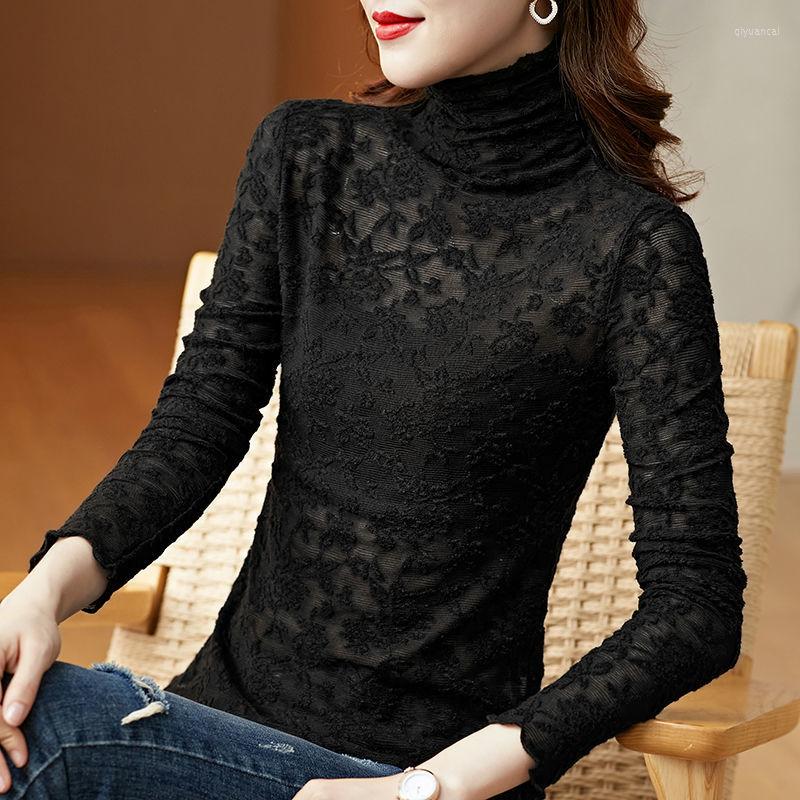 Women's Blouses Blouse Women Shirt Women's Lace Turtleneck T-shirt Autumn Knitted Long-Sleeved Top Blusas Mujer, Black
Women's Blouses Blouse Women Shirt Women's Lace Turtleneck T-shirt Autumn Knitted Long-Sleeved Top Blusas Mujer, Black
