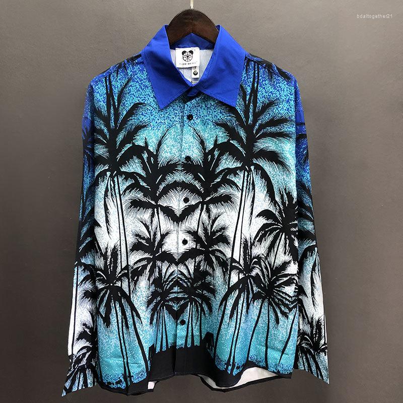 Men's Casual Shirts Blue Gradient Coconut Pattern Shirt Long Sleeve Men Streetwear Camisa Fashion Masculina Hawaii Social, Picture
Men's Casual Shirts Blue Gradient Coconut Pattern Shirt Long Sleeve Men Streetwear Camisa Fashion Masculina Hawaii Social, Picture