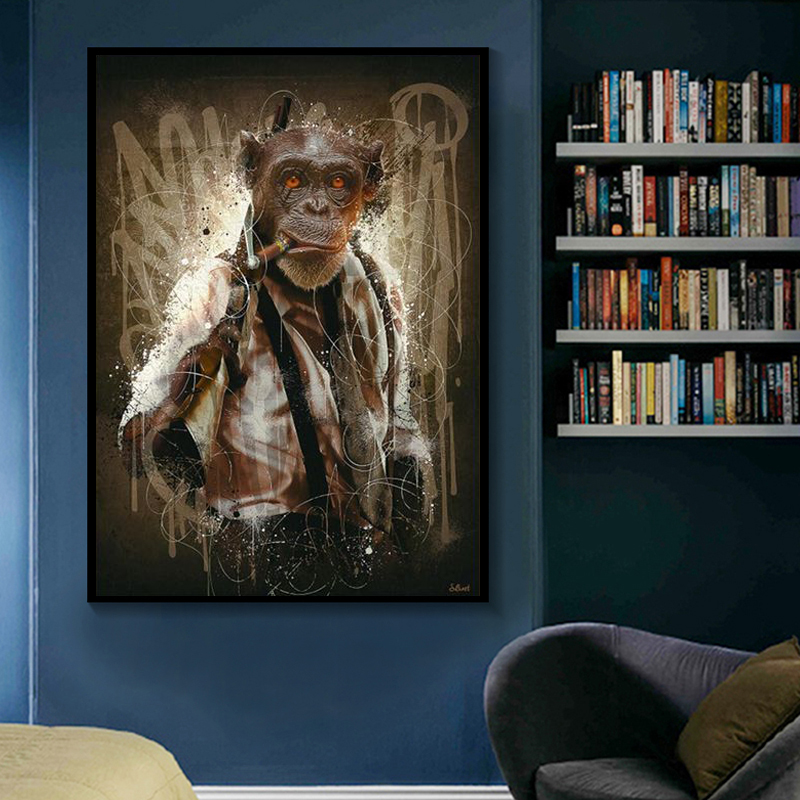 Graffiti Monkey Smoking Cigar Wall Art Canvas Painting Posters Abstract Animal Print Art Picture for Living Room Decor Cuadro
Graffiti Monkey Smoking Cigar Wall Art Canvas Painting Posters Abstract Animal Print Art Picture for Living Room Decor Cuadro