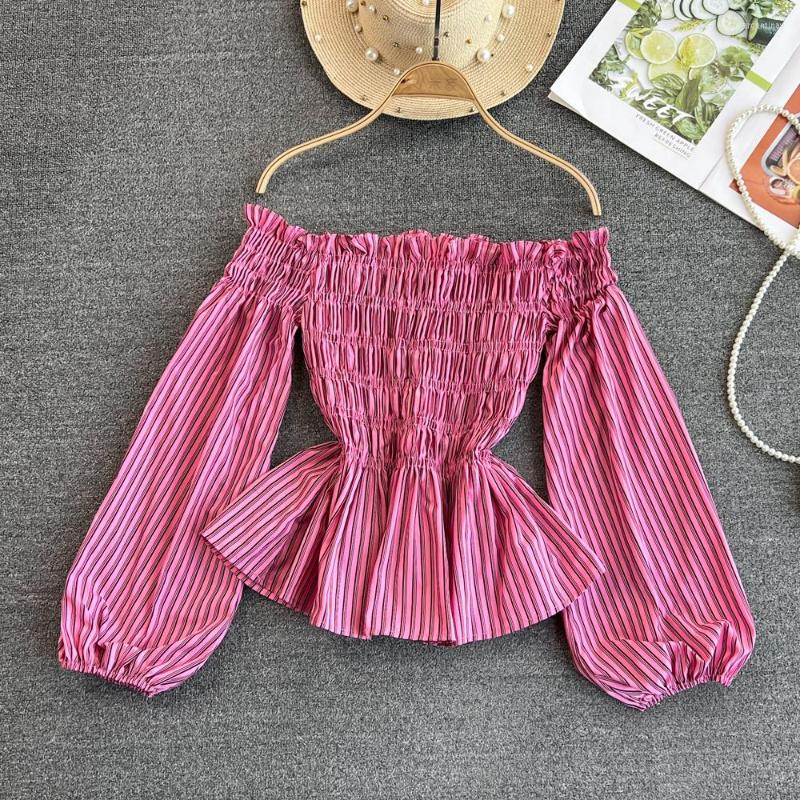 Women's Blouses Spring Vintage Casual For Women Almighty Striped Lantern Long Sleeve Slash Neck Pleated Shirts Tops Chic Skinny Blusas, Pink
Women's Blouses Spring Vintage Casual For Women Almighty Striped Lantern Long Sleeve Slash Neck Pleated Shirts Tops Chic Skinny Blusas, Pink
