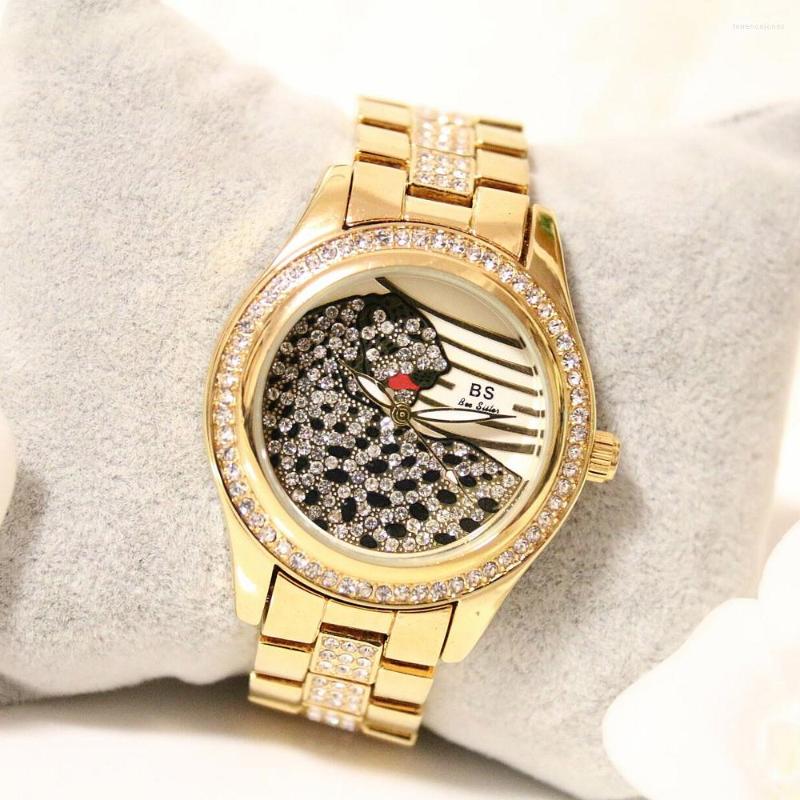 Wristwatches BS Brand Fashion Golden Luxury Casual Rhinestone Women Watches Stainless Steel Band Quartz Analog Wristwathches, Silver
Wristwatches BS Brand Fashion Golden Luxury Casual Rhinestone Women Watches Stainless Steel Band Quartz Analog Wristwathches, Silver