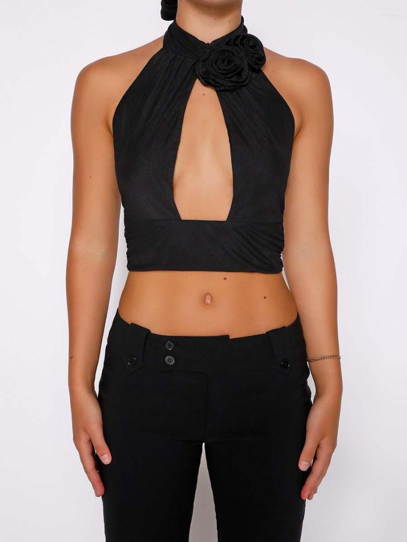 Women' Tanks Sexy Women Solid Color Tank Tops Hollow-Out Flower Tie-Up Halter Neck Sleeveless Vests Summer Slim Fit Crop Streetwear, Black
Women' Tanks Sexy Women Solid Color Tank Tops Hollow-Out Flower Tie-Up Halter Neck Sleeveless Vests Summer Slim Fit Crop Streetwear, Black