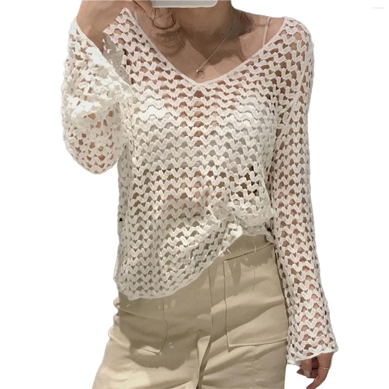 Women's Swimwear Women's Long Sleeve Cover-Ups Loose Knitwear Tops 2023 Summer Fashion Female Solid Color Knit Beachwear, White
Women's Swimwear Women's Long Sleeve Cover-Ups Loose Knitwear Tops 2023 Summer Fashion Female Solid Color Knit Beachwear, White