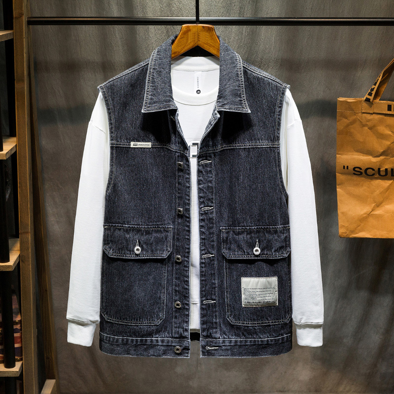 Men's Vests Plus Size 5XL 6XL 7XL Spring Autumn Denim Vest Vintage Tooling Style Cow Jeans Jacket Male High Quality Coat 230420