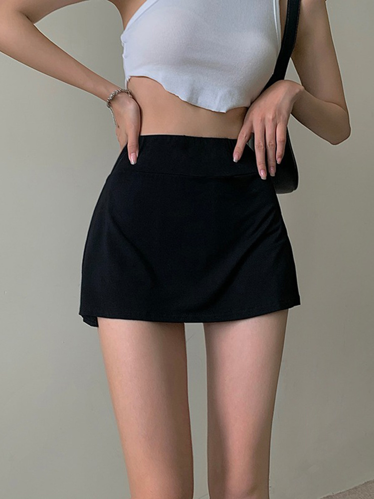 Skirts 2023 Tennis Y2K Women High Waist Sexy Girl Tight Bag Hip Short Summer Sports Culottes Mini split 230420