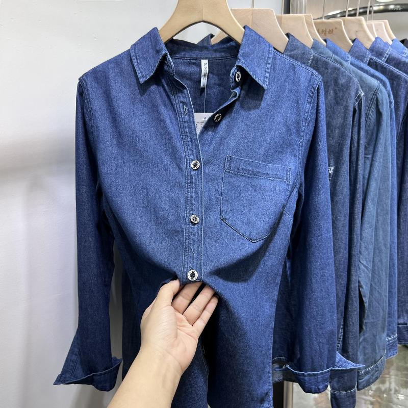 Women' T Shirts French Denim Shirt Women' Long-sleeved 2023 Spring European Coat Design Sense Small Crowd Wear Top Trend, Navy blue
Women' T Shirts French Denim Shirt Women' Long-sleeved 2023 Spring European Coat Design Sense Small Crowd Wear Top Trend, Navy blue