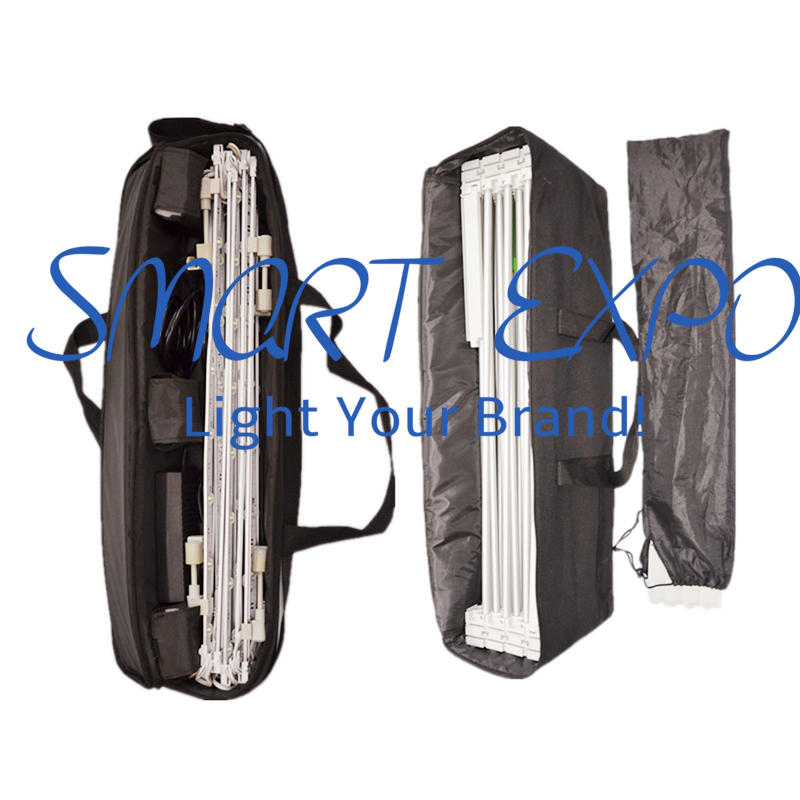 8ft Backlit SEG Pop Up Advertising Display 224x224CM with LED Ladder Light Set Custom Banner Print
