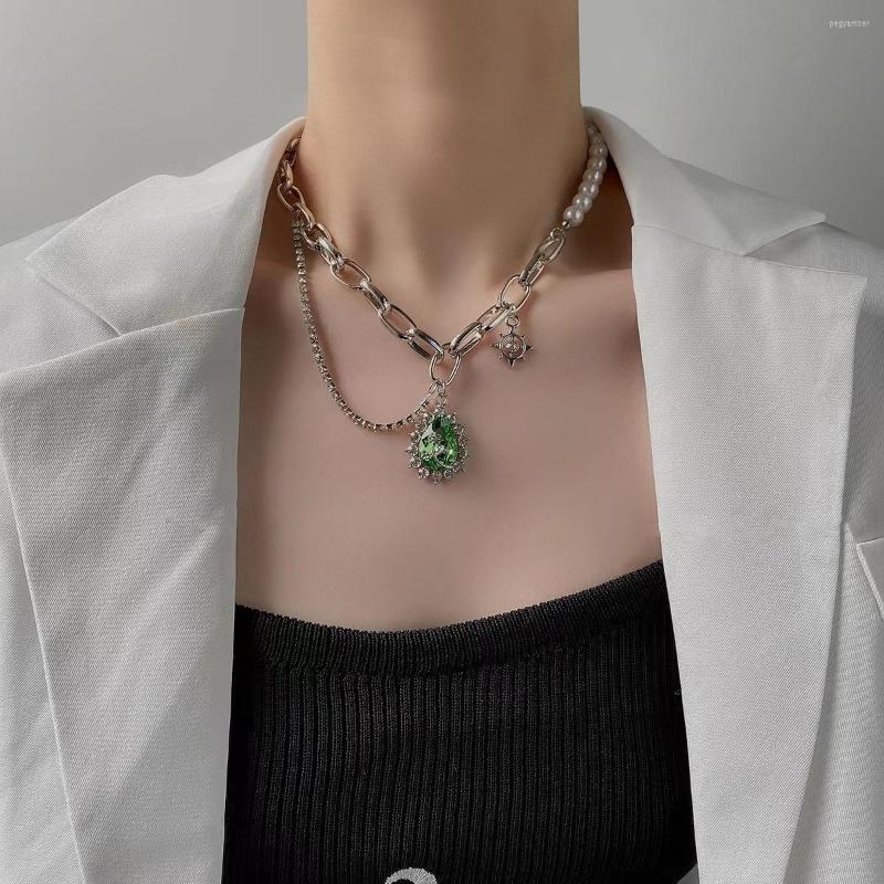 Choker LW Exaggerated The Wind Restoring Ancient Ways Droplets Emerald Pearl Necklace Ins Niche Hip-hop Collarbone Chain
Choker LW Exaggerated The Wind Restoring Ancient Ways Droplets Emerald Pearl Necklace Ins Niche Hip-hop Collarbone Chain