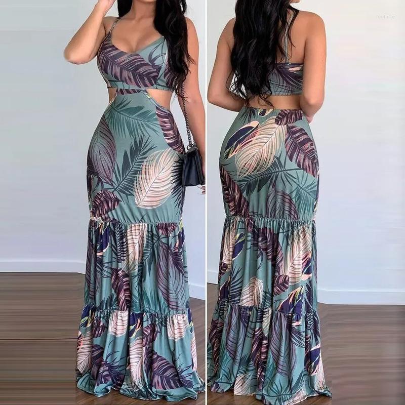 Casual Dresses Women Dress Summer Sexy Slim Print Women' Sleeveless O-Neck Spaghetti Strap Openwork Stitching Ruffle, Light green leaves
Casual Dresses Women Dress Summer Sexy Slim Print Women' Sleeveless O-Neck Spaghetti Strap Openwork Stitching Ruffle, Light green leaves