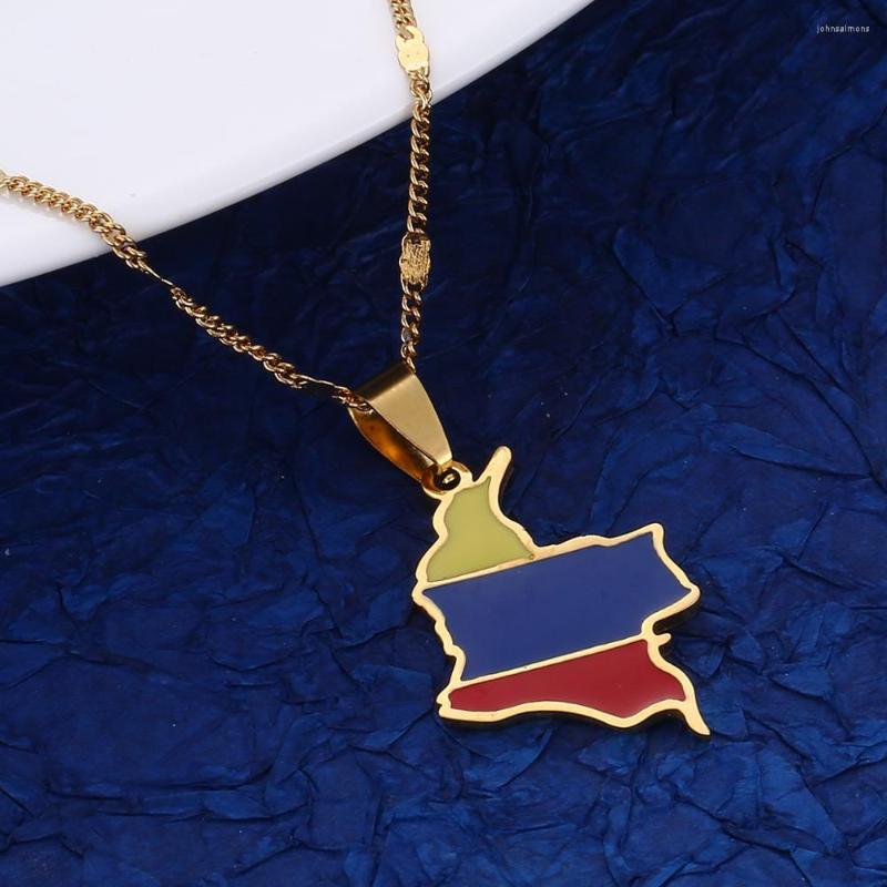 Pendant Necklaces Stainless Steel Enamel Colombia Map Necklace Women Men Colombian Chain Jewelry
Pendant Necklaces Stainless Steel Enamel Colombia Map Necklace Women Men Colombian Chain Jewelry