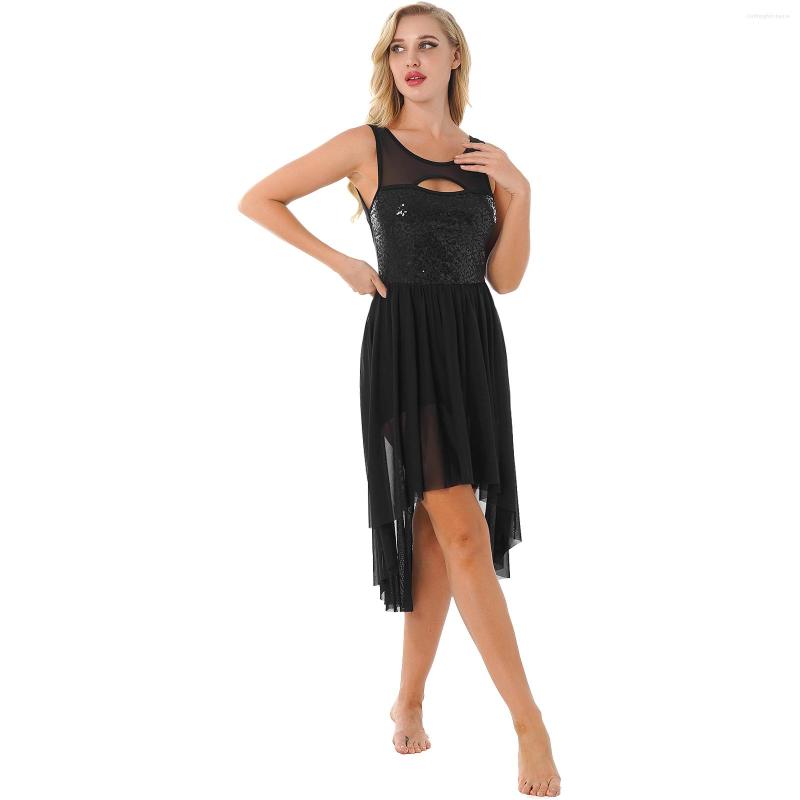 Stage Wear Womens Roller Skating Dancewear Figure Ice Leotard Dresses Sparkling Sequined Sheer Mesh Lyrical Latin Dance Dress, Black
Stage Wear Womens Roller Skating Dancewear Figure Ice Leotard Dresses Sparkling Sequined Sheer Mesh Lyrical Latin Dance Dress, Black
