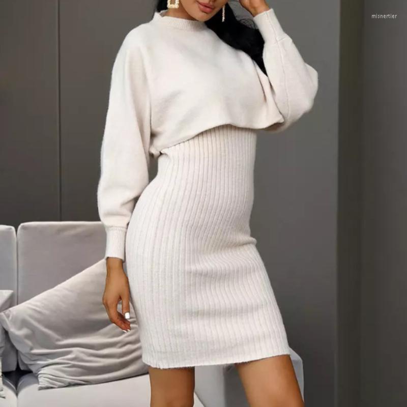 Casual Dresses Two-piece Set Knitted Dress Autumn Winter Women Long Sleeve Sweater Bodycon Clubwear Vestidos De Fiesta, Black
Casual Dresses Two-piece Set Knitted Dress Autumn Winter Women Long Sleeve Sweater Bodycon Clubwear Vestidos De Fiesta, Black