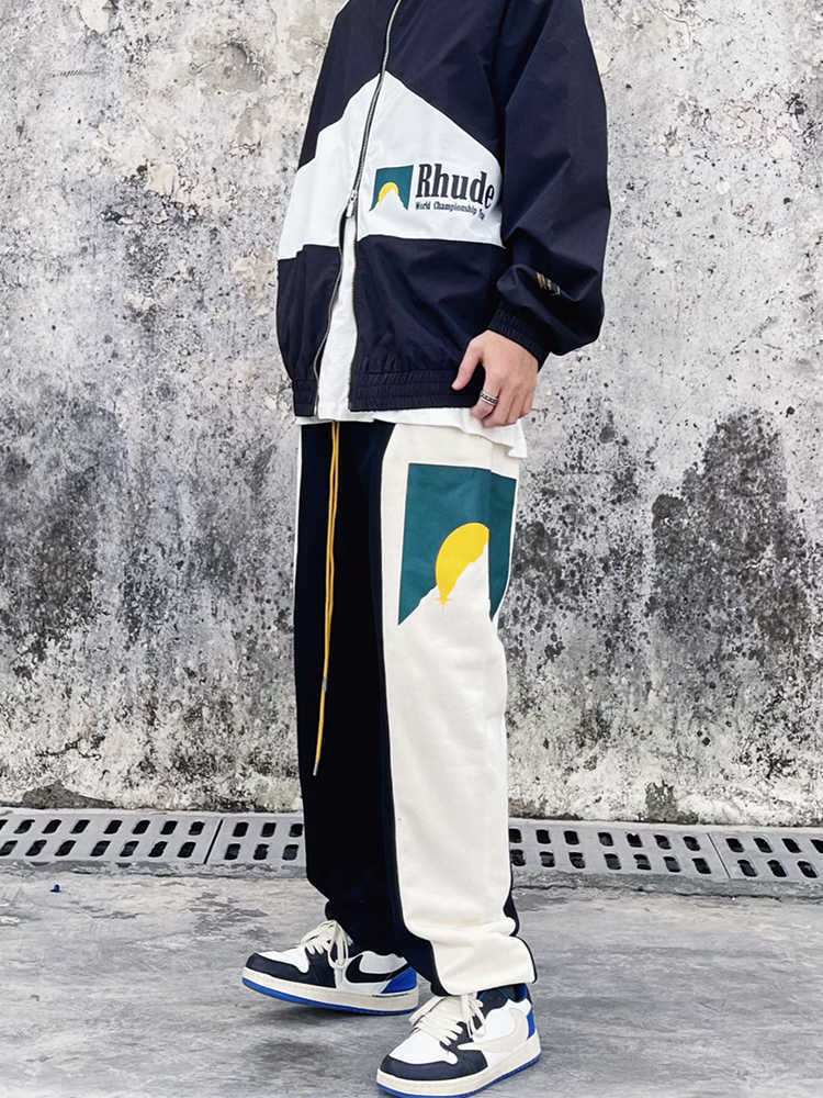 Designer Clothing Casual Pant Trend Brand rhude casual trousers men's color blocking sports corset pants high street loose pants Streetwear Jogger Sweatpants, Blue
Designer Clothing Casual Pant Trend Brand rhude casual trousers men's color blocking sports corset pants high street loose pants Streetwear Jogger Sweatpants, Blue